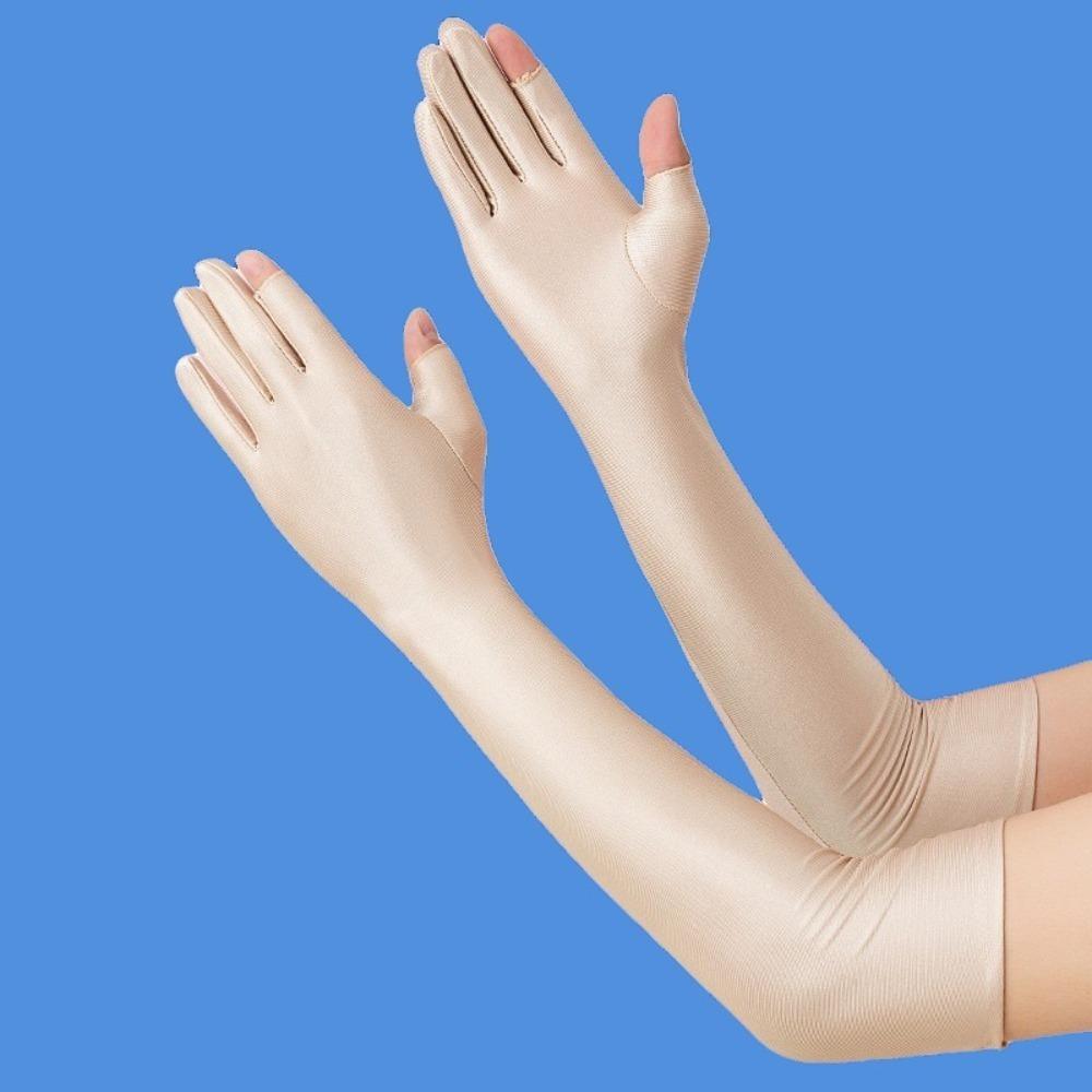 Breathable Sunscreen Gloves Touchable Screen Nail Art Mittens New Long Sleeve Summer