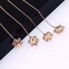 Purple Gold Snowflake Earrings Simple Hanfu Rose Gold Plated Flower Earrings Colored Gold Fringed Earrings