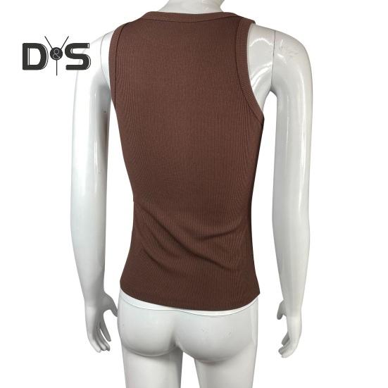 Женский жилет с круглым вырезом без рукавов, эластичный облегающий топ, однотонный спортивный топ, летний топ для фитнеса и спортзала