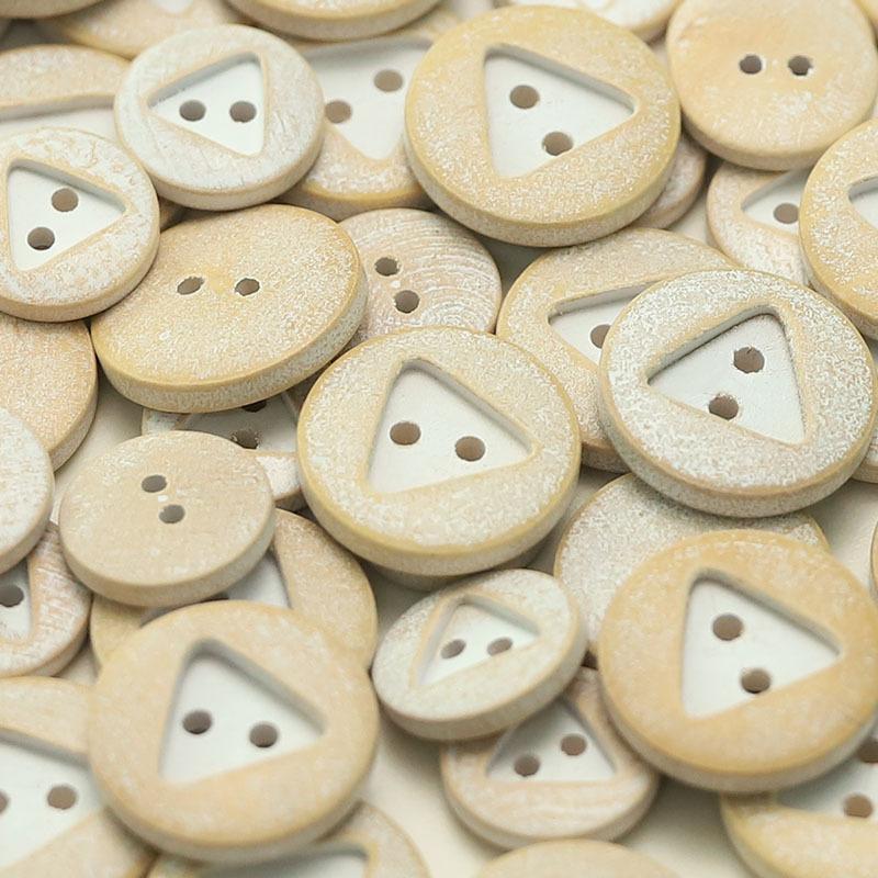 Two Eyes Round Triangular Wooden Buttons Knitted Cardigan Jacket Wooden Buttons Jacket Sweater Trench Coat Buttons