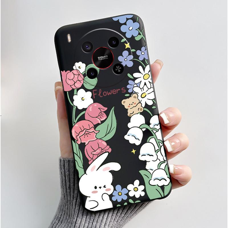 Phone Case For ZTE Blade V70 Max/Nubia V70 Max Soft Silicone Black Case Bright Pattern Pink Sand Beach,Garden Shockproof Shell