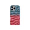 Текстурированный чехол Color Block Розовый Крем с ремешком для iPhone 14/15/16 Pro Max и Apple 17