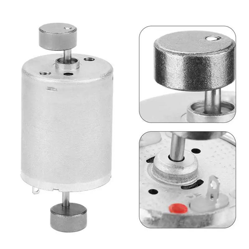 A34R 1 PCS 370 Powerful Vibration Motor Silver Aluminum Convenient And Easy To Use Dual Head Vibration Motor Dc12v Vibration Mot