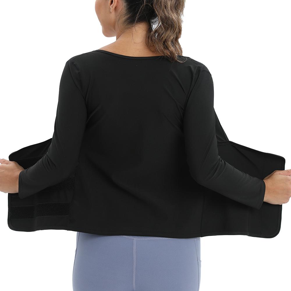 Костюм для сауны для женщин, тренажер для талии, формирователь тела, куртка с длинными рукавами, топы для тренировок, корректирующее белье для живота, рубашки для похудения