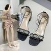Sandal Girl 2025 Summer New High Heel Medium Thick Heel Fashion Fairy Style Versatile with Skirt Ins Tide
