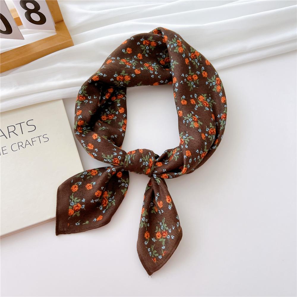 Маленький квадратный шарф из хлопка и льна, шелковый шарф, женский, весна и осень, новый стиль, художественный и универсальный, модный, темпераментный шарф-повязка на голову