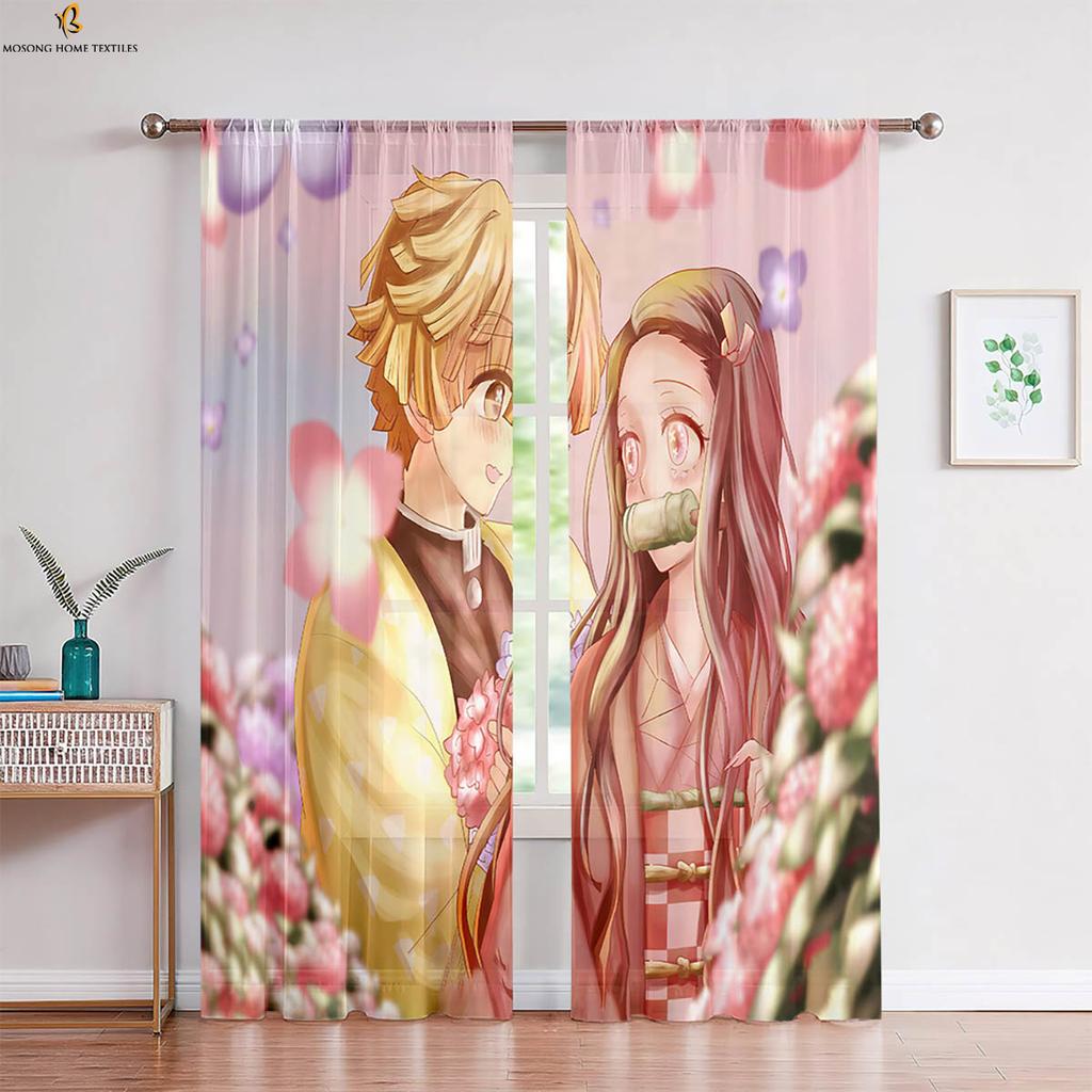 Горячие аниме японские комиксы принтованные шторы подходят для детской комнаты спальни гостиной кухни декоративные шторы