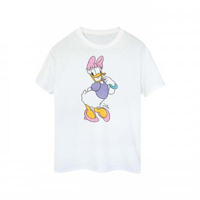 Женская/женская классическая хлопковая футболка-бойфренд Daisy Duck