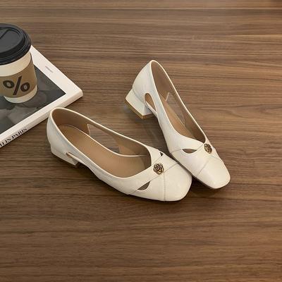 Первый слой овчины прохладные одинарные туфли женские туфли с квадратным носком и полым отверстием ретро туфли на неглубоком вырезе с боковым вырезом дышащие туфли Мэри Джейн