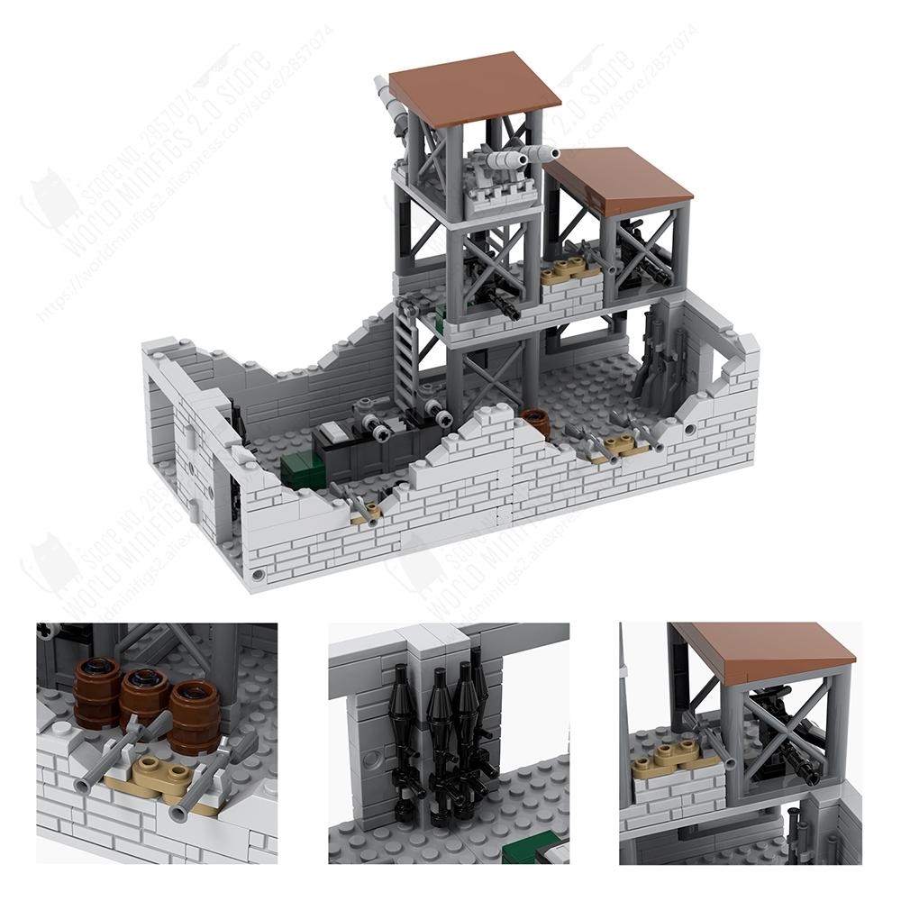 MOOXI Военные Симуляции Войны Вторая Мировая Война Поле Боя Оружие Модель Транспортного Средства Набор MOC Кирпичи DIY Строительные Блоки Игрушки Детский Взрослый Подарок