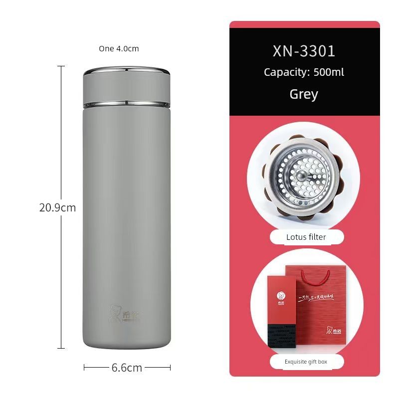 Xino Large-Capacity Thermos Cup Stainless Steel Men's Tea Cup with Engraving Gift Box Business Cup Car-Mounted Home Portable Cup