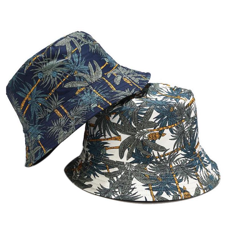 Double Sided Cartoon Graffiti Bucket Hat Travel Sun Cap Men Women