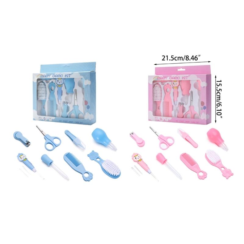 Baby Care Kit , 8pcs Essential Tools Comb Brush Combination Set Baby Nails Trimmer for Safe and Convenient Caring