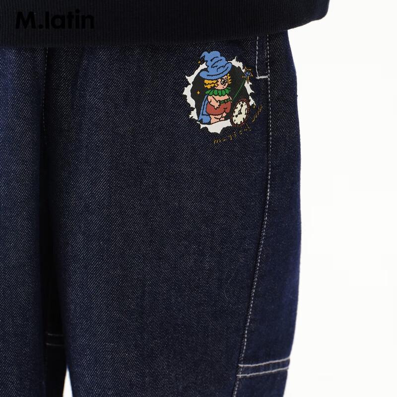 Джинсовые брюки-морковки с сегментированным принтом для мальчиков M.Latin