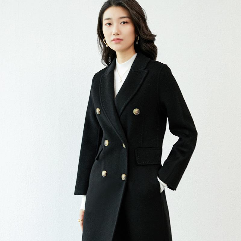2024 Women's Mid-Length Double-Sided Wool Coat - Autumn/Winter Collection