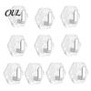 Acrylic Hexagon Hooks Adhesive Hooks, Hexagonal Wave Shape, No Drilling Easy Dorm Room Wall Installation Hook, Modern Style Clear for Bathroom Kitchen