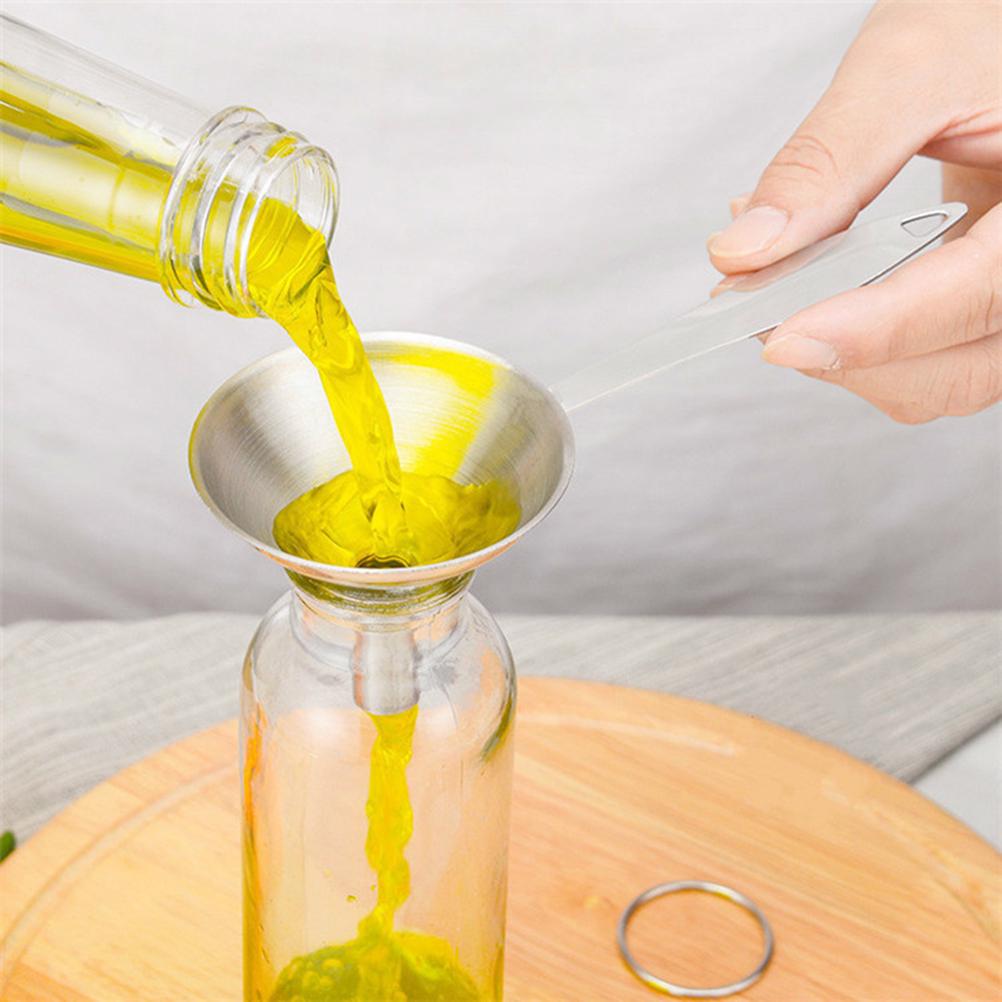 3pcs Stainless Steel Funnel Kit Long Handle Multifunctional for Kitchen Canning Filling Bottles Oil Household
