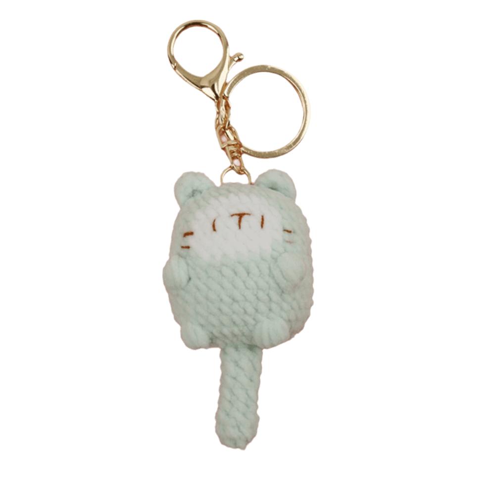 Decoration Cute Cat Kitten Keyring Crochet Cute Animal Pendant Cat Doll Keychain Bag Hanging