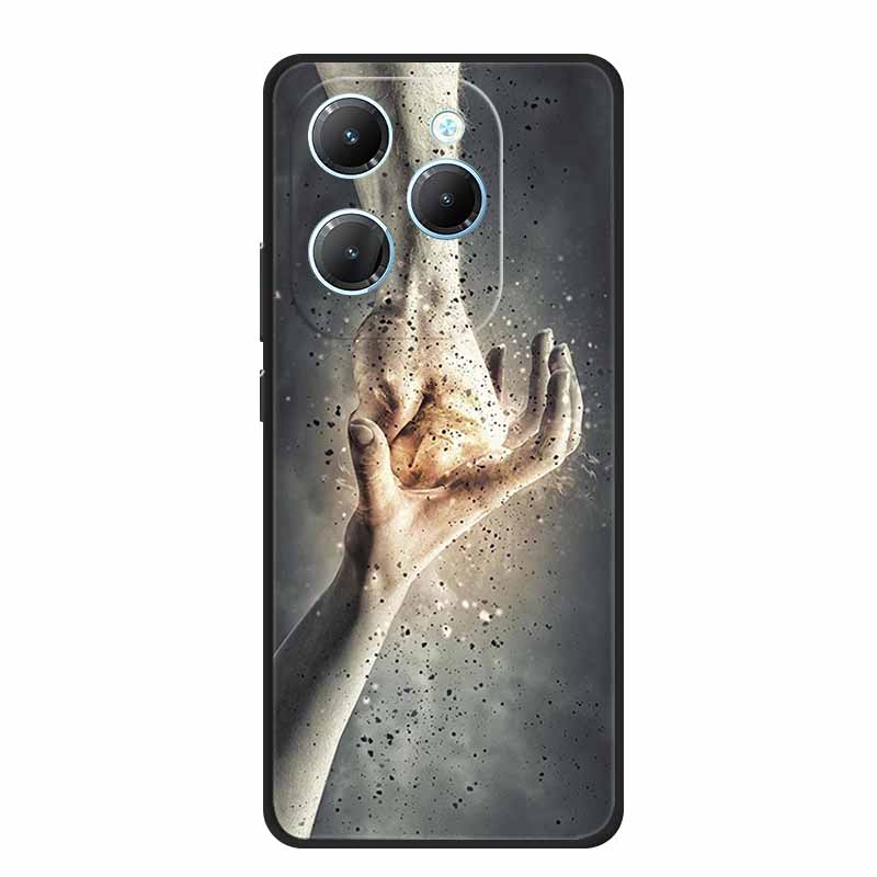 Чехол для телефона Tecno Pova 6 Neo Pro Цветок Ударопрочный Черный Силикон Мягкая Задняя Крышка Для Tecno Pova 5 Pro Neo 3 Чехол Neo3 Coque