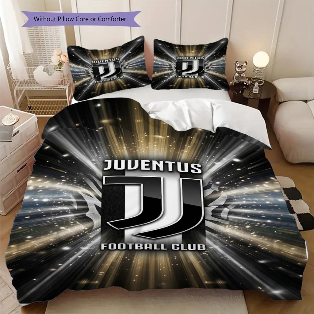 Radiant Juventus Glory Three-piece set (1 * duvet cover + 2 * pillowcase, without core) Christmas birthday gift Duvet cover and pillowcase