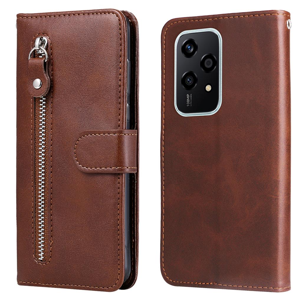 For Honor 200 Lite Case PU Leather Card Slots Zipper Pocket Phone Cover