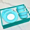 Набор из кофейной кружки и блюдца Tiffany Blue из костяного фарфора - Элегантный подарок для пар