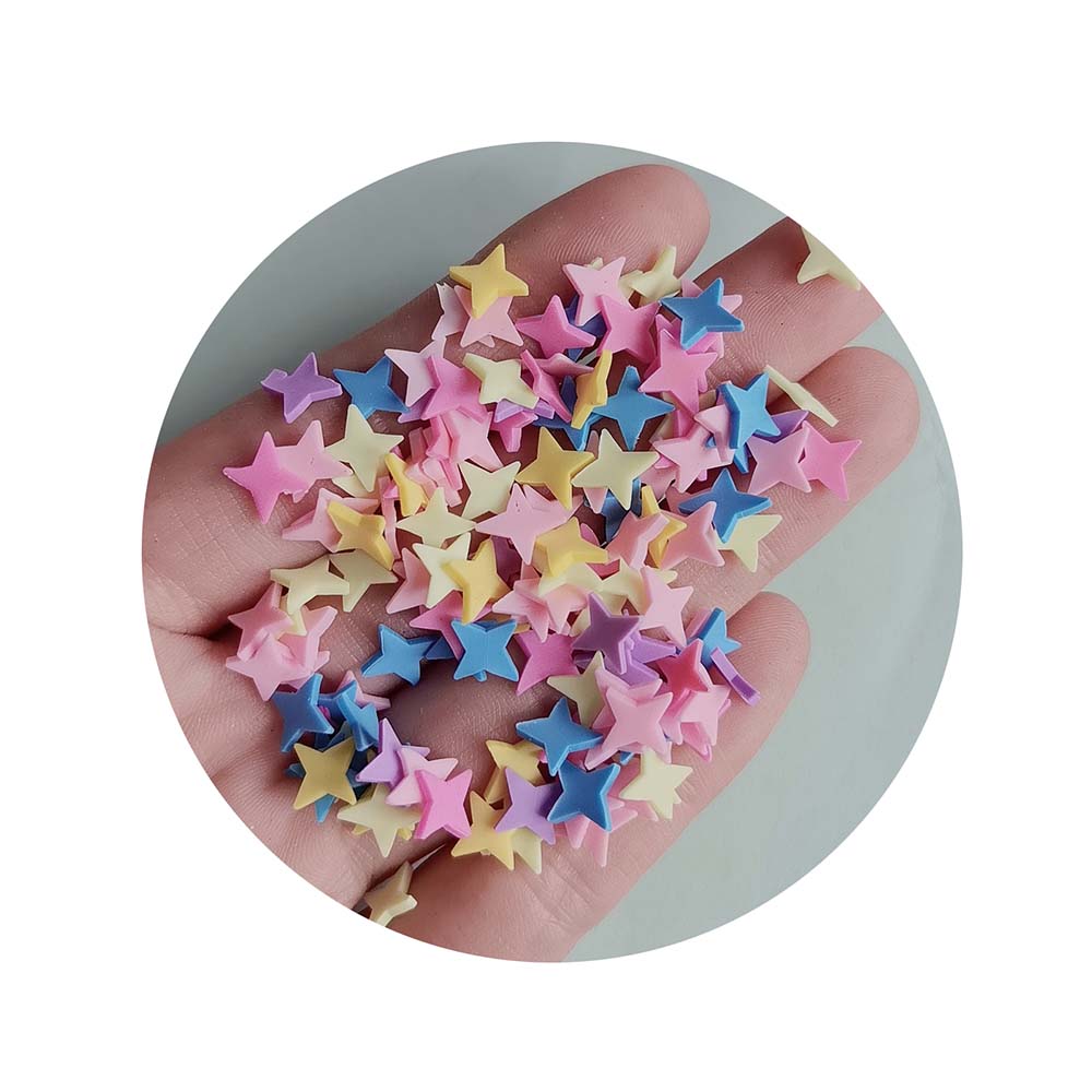 1kg Creative Colorful Star Romantic Handmade Charms Polymer Shimmering Thin Clay Pieces Great for Scrapbooking