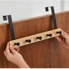 Natural Bamboo Over The Door Hooks Matte Metal Brackets Hat Hanger Clothes Rack  Kitchen Storage