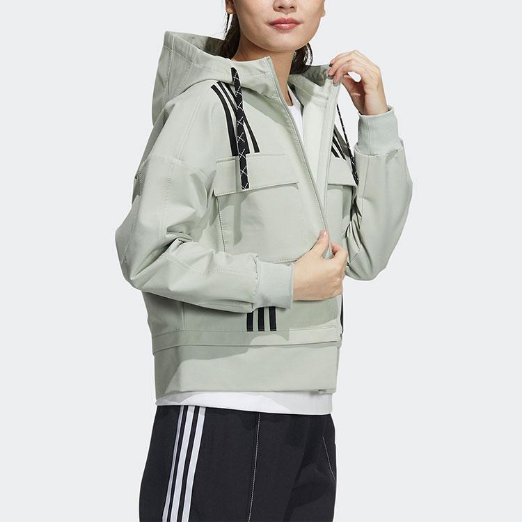 adidas Str куртка Diy спортивная повседневная куртка с капюшоном женские куртки зеленые GP0629