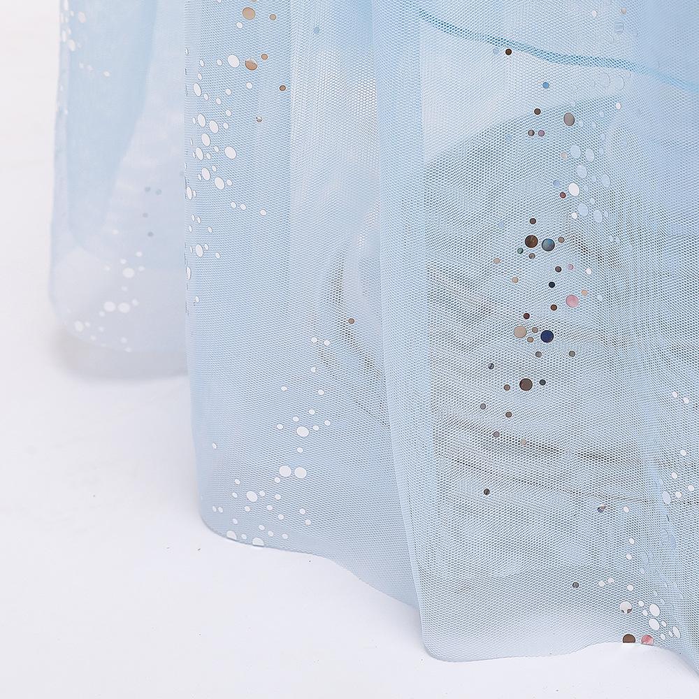 Платье принцессы с рисунком снега и звезды, детская одежда для косплея, праздничное сетчатое длинное платье подружки невесты