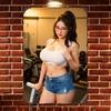 HD Жестяная табличка Винтажная Фитнес Азиатская Девушка в Белом Укороченном Топе Джинсовых Шортах Металлическое Настенное Искусство Ретро Декор для Дома Тренажерного Зала Бара