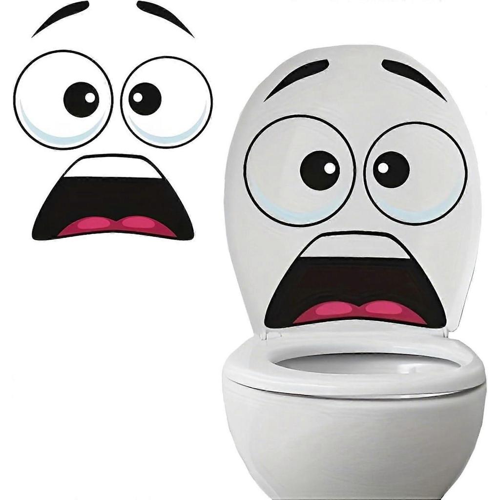 Surprised Face Toilet Decal, Funny Toilet Stickers for Bathroom