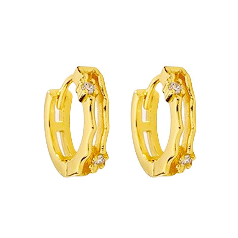 Double-Layer Zircon Ear Buckles, Simple And Cold Wind, Looking Up At Earrings, Female Elegance, Temperament, Super Flash Earrings