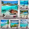 Nature Beach Scenery Wall Art Tapestry Turtle Tapestry Wall Decor Backdrop Cloth Living Room Bedroom Room Home Decor