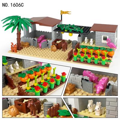 Детские игрушки Green Dream Farm 1606C Building Block Scene Vegetable Garden Animal Arhond Farm Accessories