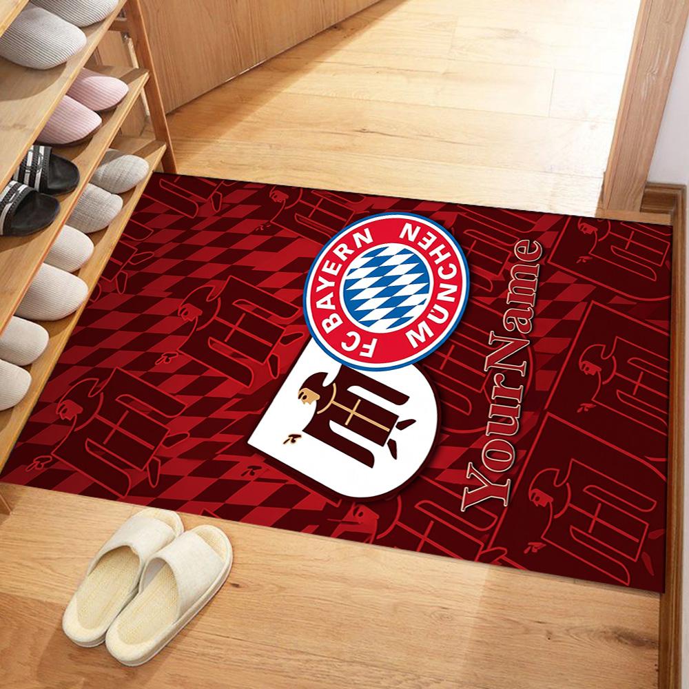 Bayern Munich Customize Your Name Floor Rug Office Rug Suitable for Entryway Balcony Kitchen Hallway Antislip Carpet Office home decor