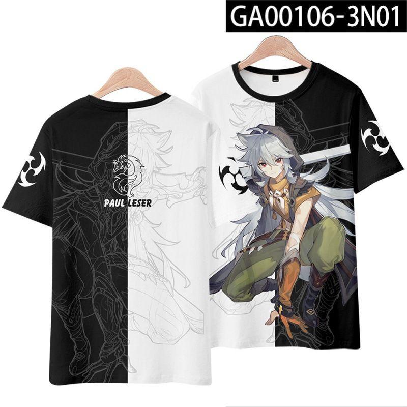 Футболка с коротким рукавом Genshin Impact Thunderbolt General Surrounding Ten Thousand Leaves and Kerry cos