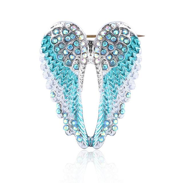 New Blue Angel Wings Jewelry Brooches For Women Corsage Suit Pin Fashion Accessories