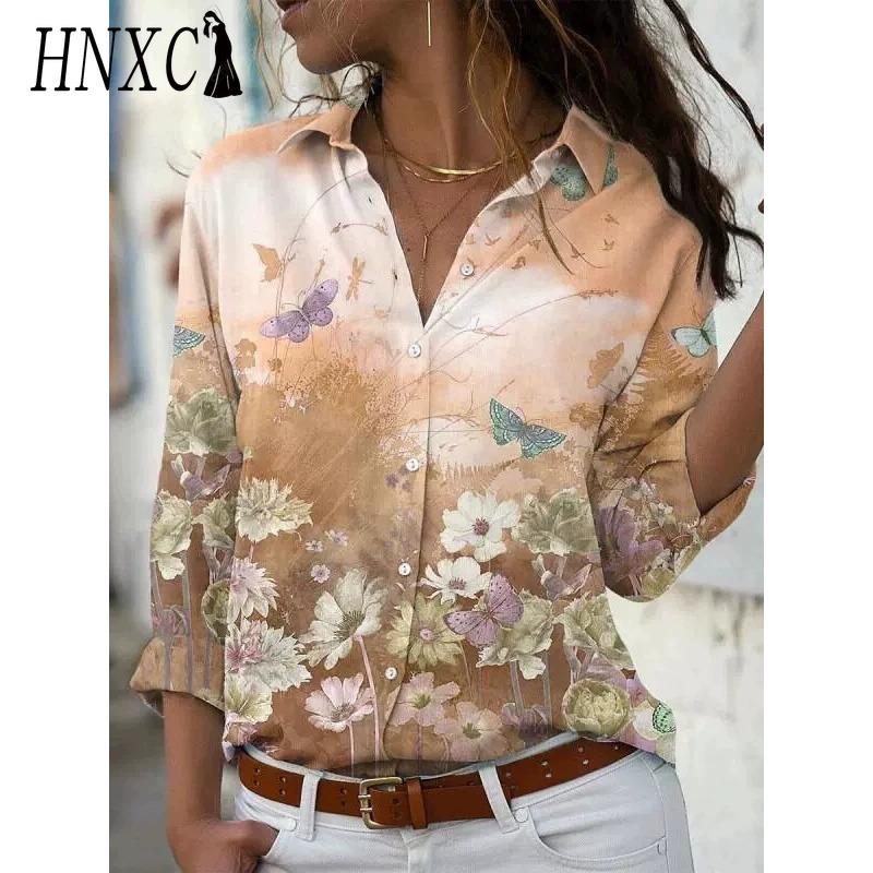 HNXC 38 Цветов Женские Модные Повседневные Блузки и Рубашки с Длинным Рукавом и Воротником-Поло