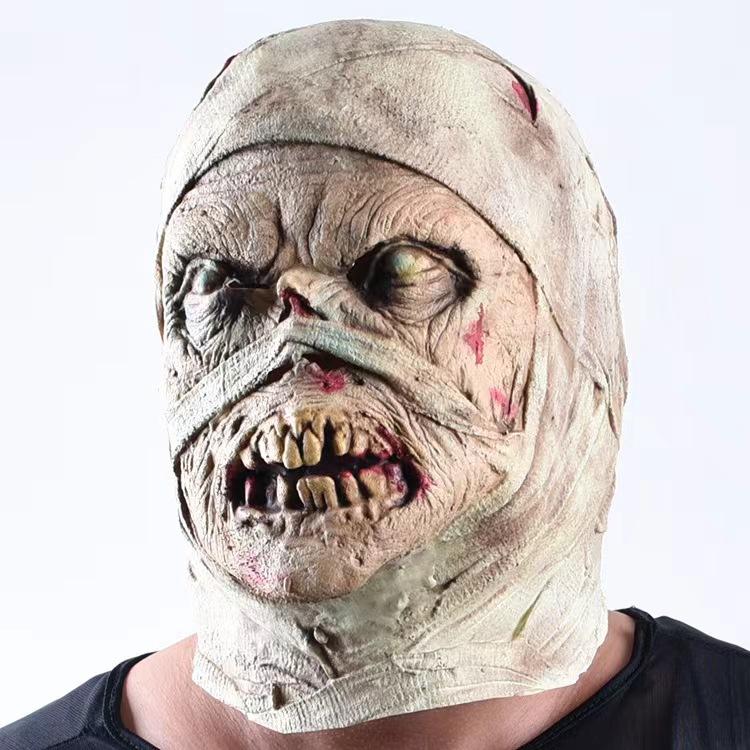 Halloween Horror Zombie Wooden Mask Western Scary Headgear Holiday Atmosphere Props