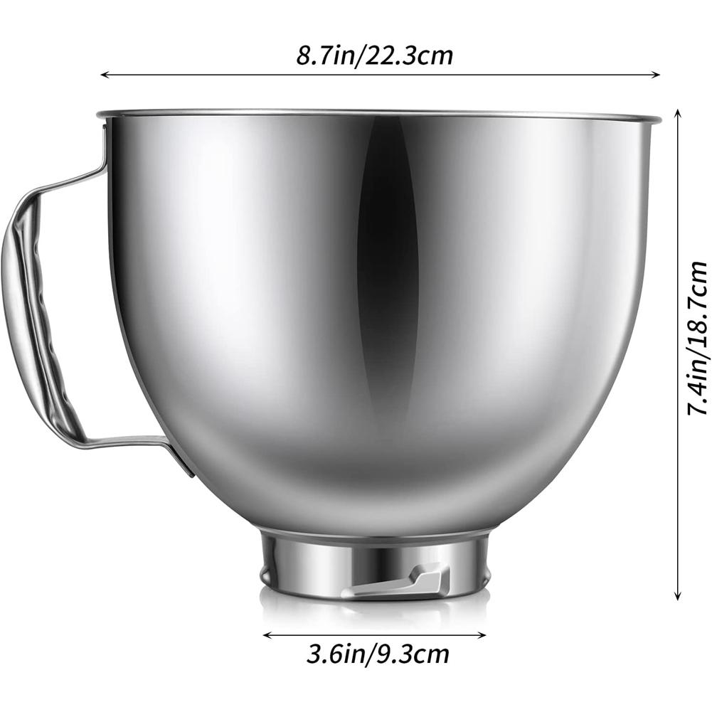 Чаша из нержавеющей стали для миксера KitchenAid Tilt Head Stand Mixer объемом 4,5–5 кварты, для чаши миксера KitchenAid, можно мыть в посудомоечной машине