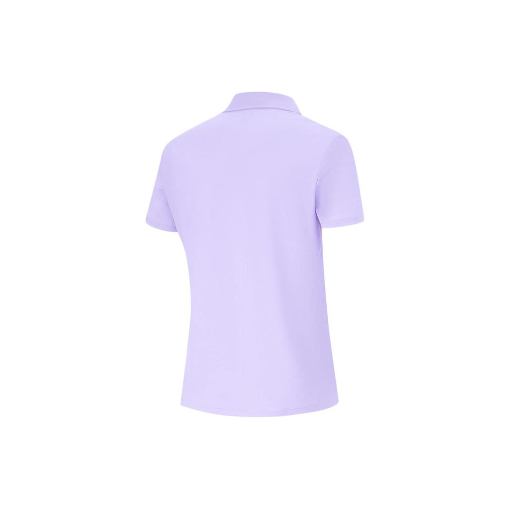 Li-Ning Cool And Refreshing Solid Color Short Sleeve Polo Shirt Women Tops Lilac-Purple APLU128-5