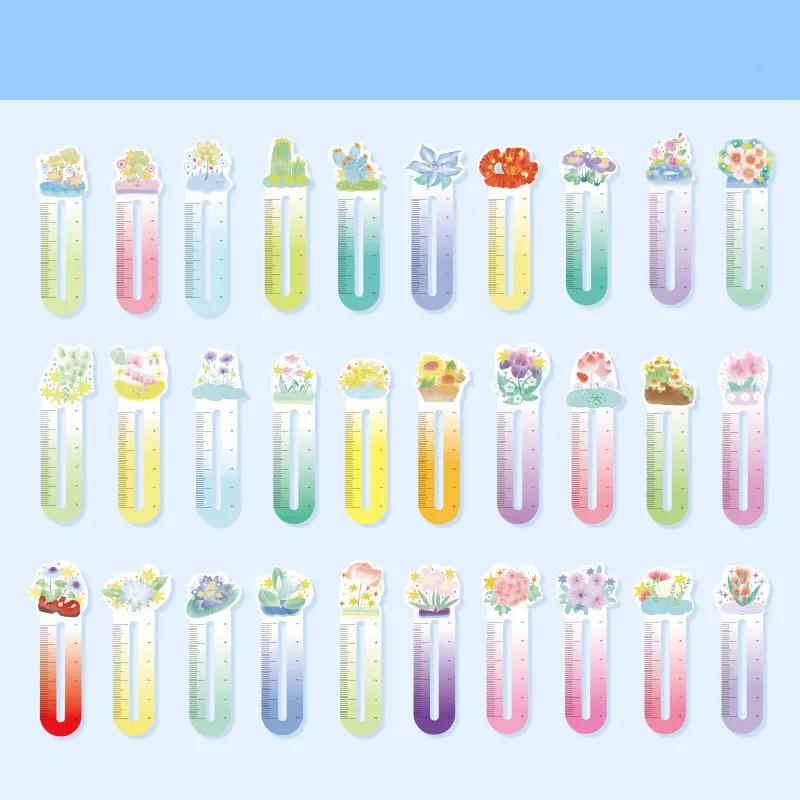 Cute Animal Bookmarks Paper Ruler for Kids Birthday Party Favor Classroom Prize Back To School Stationery Children Gift