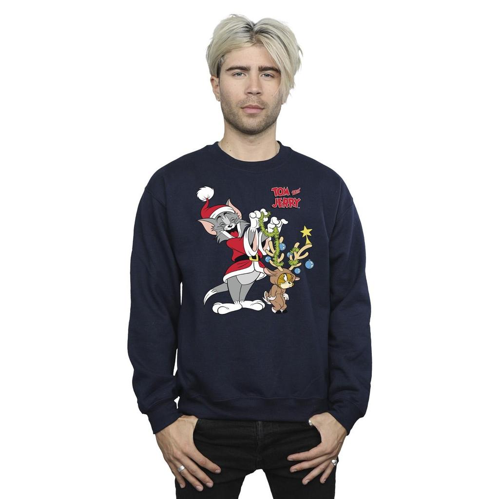 Tom & Jerry Mens Christmas Reindeer Sweatshirt