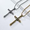 Vintage European and American Style Stainless Steel Cross Necklace for Men Niche Punk