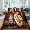 Western Cowboy King Queen Bedding Set Vintage Style Rodeo Duvet Cover Men Teens Boys Horse Quilt Cover Polyester Comforter Cover