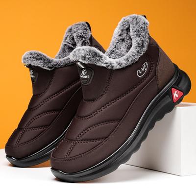 Хлопковая обувь зимняя теплая сноубутсы мужские и женские одного стиля хлопковые сапоги на одной педали с напуском утолщенные с высоким голенищем теплые сапоги