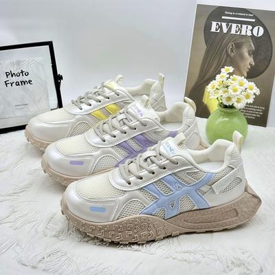 Женские летние спортивные кроссовки с толстой подошвой 3,5 см, из дышащей сетки, на резиновой подошве