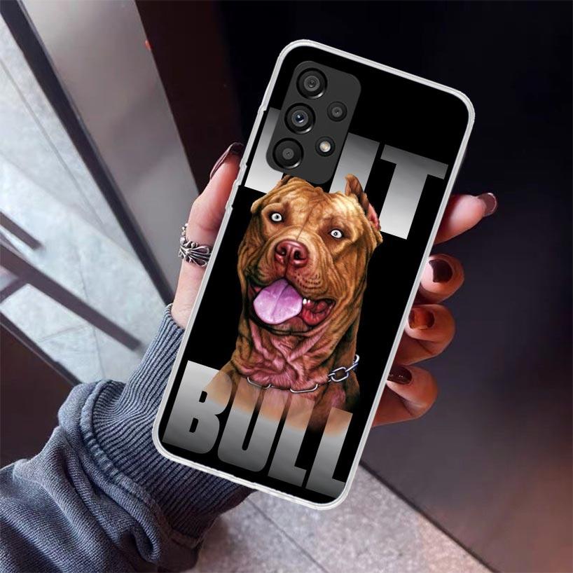 Pit Bull Pet Dog Pitbull Phone Case For Samsung Galaxy A52 A51 A50S A32 A22 A12 A02S A72 A71 A31 A70 A30S Note 20 Ultra 10 Plus