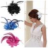 Women Flower Feather Corsage Hairband Pin Hair Clip Headwear Party Decor Gift Hair Decor ARI